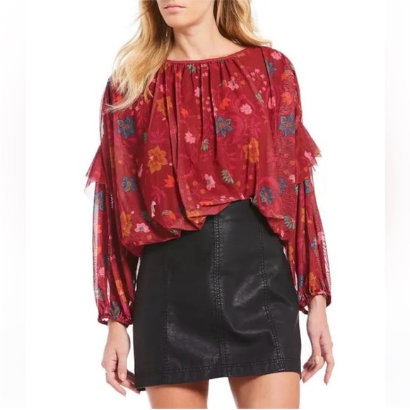 Free People Floral Top size L - Picture 2 of 6